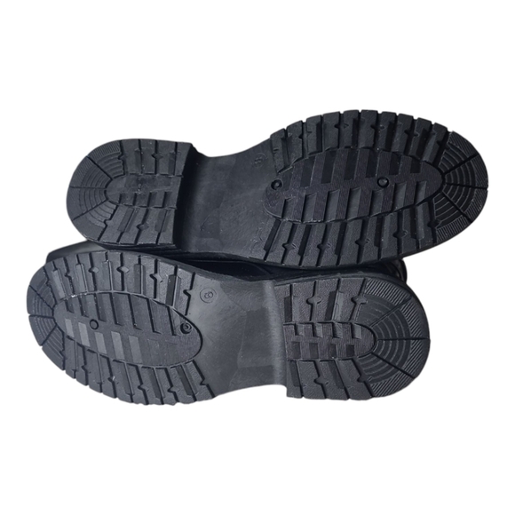 Wanted Dynamic Black Studded Side Zip Buckle Combat Boots Size 8 - Picture 12 of 14